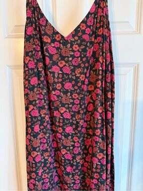Torrid Slip Dress with Pink and Coral Floral Print
